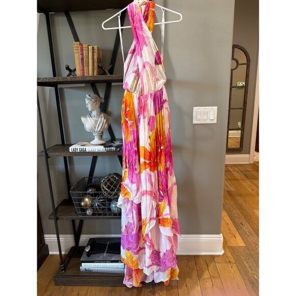 retrofete Ina Chiffon Maxi Dress Bianco Primavera Womens Size Medium - Picture 6 of 13